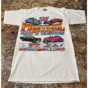 Vintage 1991 Pretzel City Rod & Custom Car Show Tee